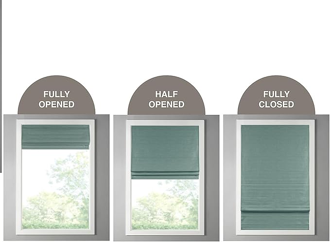 Madison Park Cordless Roman Shades Faux Silk Shade with Sheen 1-Panel Privacy, Room Darkening, Energy Efficient, Thermal Insulated Window Blind for Bedroom, Living Room Décor, 33"W x 64"L Como, Green