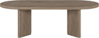 Henn&Hart 48" Oval Wood Low-Profile Coffee Table for Living Room, Family Room or Office, Antiqued Gray Oak