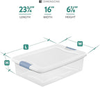 Sterilite 12-Pack Latching Box, Clear Plastic Storage Bins with Lids, 64 & 32 Quart - Heavy-Duty Organizing Containers for Closet and Office