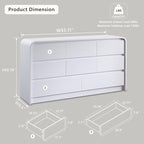Modern 8 Drawers Dresser for Bedroom, 55" Wide Dressers & Chest of Drawers w/Curved Profile Design, Wood Mid Century Storage Dressers Organizer for Bedroom, Living Room, White