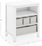 Martha Stewart Crafting Kids' Open Storage -Linen White: Wooden Shelving with Bins for Art Supplies, Single-Sided Organization with Compartments