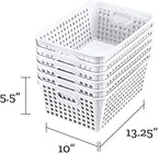 Really Good Stuff Large Plastic Book Baskets, 13.25" by 10" by 5.5" - 12 Pack, White, Classroom Library Organizer, Toy Storage, Multi-Purpose Organizer Basket