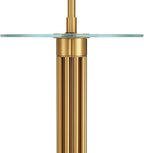 Possini Euro Design Granview Mid Century Modern 66" Tall Standing Floor Lamp with Glass Table USB Port Gold Metal Warm Brass Finish Living Room Bedroom House Reading Office Home Decor Entryway