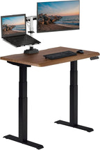 Vari ComfortEdge 40x26 Inch Adjustable Standing Desk – Small Electric Sit Stand VariDesk for Apartment, Bedroom, or Home Office + Beveled Edge, Tool-Free Assembly (Walnut Top/Black Legs)