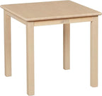ECR4Kids 24in Square Hardwood Table with 22in Legs, Kids Furniture, Antique White
