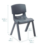 ECR4Kids 14in Plastic School Stack Chair, Children's Furniture, Grey, 4-Pack