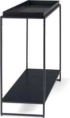 SIMPLIHOME Garner 47 inch Wide Industrial Tray Top Console Table in Black for the Living room Entryway and Bedroom