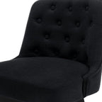 MINCETA Bar Stools Set of 4, 26 Inch Upholstered Barstools with Low Tufted Back and Footrest, Swivel Counter Height Barstools for Kitchen Island Home Bar Performance Fabric Black