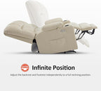 MCombo Oversized Dual Motor Power Lift Recliner Chair Sofa with Massage and Heat for Big Elderly People, Infinite Position, USB Ports, Faux Leather R7677 (Beige, Medium-Oversize)