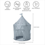 3 Sprouts Kids Play Tent - Sustainable Recycled Fabric – Fun Spacious Childs Playhouse for Indoor Games for Boys & Girls - Durable Fort Pop Up House for Toddlers & Children Age 3-10 - Blue