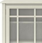 SIMPLIHOME Connaught SOLID WOOD 46 inch Wide Traditional Tall Storage Cabinet in Antique White for the Living Room, Entryway and Family Room