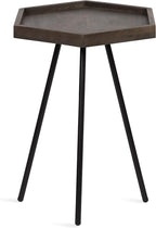 Kate and Laurel Kashvi Modern Side Table 17 x 15 x 20; Graywash; Decorative Farmhouse Hexagon Bedroom Nightstand Table for Storage and Display