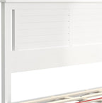 Serene Solid Wood Platform Bed with Horizontal Scoring Headboard, Farmhouse Coastal Modern Design, Easy Assembly, Ample Underbed Storage, Supports up to 1,000 lbs, King Size, White Finish