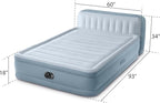 Intex 64449ED Dura-Beam Deluxe Plush Air Mattress with Headboard: Fiber-Tech - Queen Size - Built-in Electric Pump - 18in Bed Height - 600lb Weight Capacity