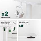 BANTI L-Shaped Standing Desk - 63 x 55 Inch Adjustable Corner Standing Desk with Charging Station - L Shape Sit Stand Table with Memory Controller, Splice Board for Home Office