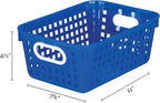 Really Good Stuff Medium Plastic Book Baskets, 11" by 7.5" by 4.5" - 12 Pack, Rainbow, Versatile Storage Solution for Classroom, Home and Office l Toy Storage, Multi-Purpose Organizer Basket