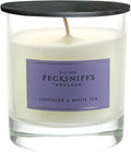 Pecksniffs Lavender & White Tea Scented Candle | Elegant Glass Vessel | Scented Candles for Home | 1 Wick, 184g/6.49oz