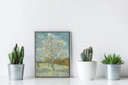 Wieco Art Framed Art The Pink Peach Tree Canvas Prints Wall Art by Van Gogh Famous Oil Paintings Reproduction Landscapes Modern Gallery Wrapped Artwork for Bedroom Bathroom Home Decoration