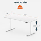 Dual Motor Standing Desk, Large Stand Up Desks, 63x28 Inches Electric Sit Stand Desks, 4 Memory Preset Adjustable Height Desk Home Office Desks(White)