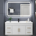 60IN Modern Bathroom Vanity - LED Intelligent Mirror Cabinet Includes Time Display & Defogging | Bathroom Cabinet with Sink & Open Storage Compartments, Ceramic Washbasin, 4 Drawers (Style B)