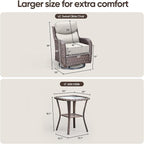 Swivel Patio Chairs Set of 3 with 6" Thick Cushion - Wicker Outdoor Swivel Rocker Patio Chairs with Side Table, High Back Comfortable Outdoor Glider Chair - Brown Wicker | Beige Cushions