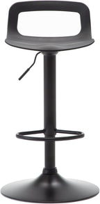 NOBPEINT Contemporary Chrome Air Lift Adjustable Swivel Bar Stool, Set of 4, Black