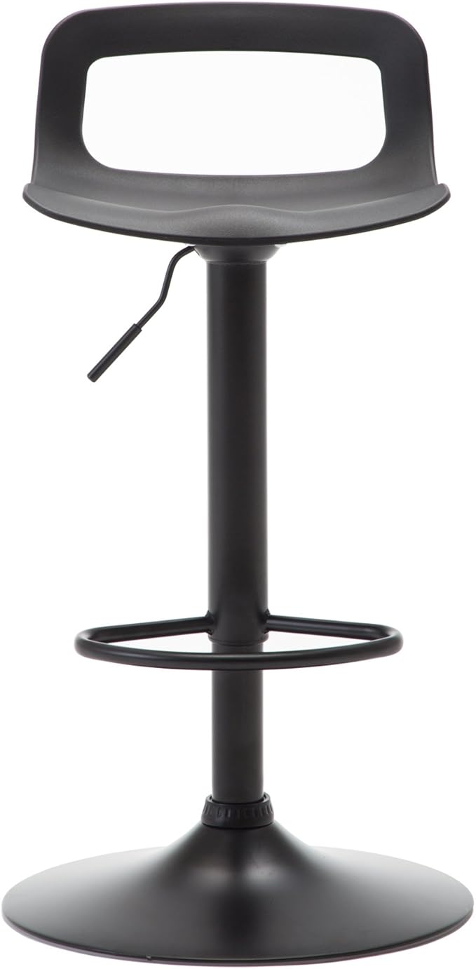 NOBPEINT NOB Contemporary Chrome Air Lift Adjustable Swivel Bar Stool (6 Pieces, Black)