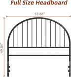 Weehom Full Size Headboard Only, Wrought Iron Black Headboard Full, Vintage Metal Headboard with Height Adjustable, Farmhouse HeadBoard
