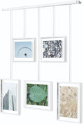 Umbra Exhibit Picture Frame Gallery Set, Adjustable Wall Collage Displays Five Photos (Two 4x6" and Three 5x7"), Set of 5, White