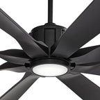 Possini Euro Design 70" Defender Modern Large Indoor Outdoor Ceiling Fan with LED Light Remote Control Matte Black Damp Rated for Patio Exterior House Home Porch Gazebo Garage Barn