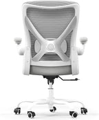 Office Chair Ergonomic Desk Chair Comfy: 330LBS Mesh Computer Chair Ergonomic Gaming Chairs with Wheels Adjustable Lumbar Support and Flip up Armrest-Swivel Executive Chairs Long Hours (Silver)