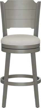 Hillsdale Clarion Wood Swivel Bar Height Stool, Distressed Gray