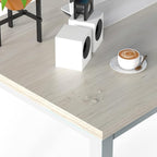 NSdirect Large Office Desk for Home Office, Large 63" Computer Desk Table, Wide Writing Study Desk for 2 Person, Metal Sturdy Frame Thicker Steel Legs, (White Oak, 63"L x 23.6"W x 29.5"H)