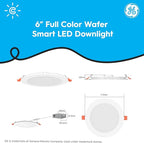 Cync GE Reveal Wafer Smart LED Downlight, Color Changing Lights, Matter Compatible, Compatible with Alexa and Google Home, No Recessed Housing Required, 6 Inches, 75W, 1000 Lumens, (3 Pack)