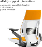 Steelcase Gesture Office Chair - Ergonomic Work Chair with Wheels for Carpet - Comfortable - Intuitive-to-Adjust for Desk - 360-Degree Arms - Tangerine Orange Fabric