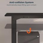 4 Legs Standing Desk, Large 79x31 Inches Electric Adjustable Height Desk with Splice Board, Stand Up Desks Home Office Computer Workstation, Black