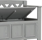 SIMPLIHOME Amherst Entryway Storage Bench - 48 inch Wide Solid Wood Hallway Seat in Fog Grey, Transitional Bench for Entryway or Living Room with Lift-Up Lid and Spacious Storage