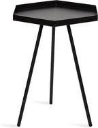 Kate and Laurel Kashvi Modern Side Table; 17 x 15 x 20; Black; Decorative Hexagon Bedroom Nightstand Table for Storage and Display