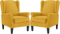 Accent Chair for Living Room Set of 2, High Back Reading Armchairs with Removable Seat Cushion, Mid-Century Single Couch in Fabric, Modern Ergonomic Wingback Chair for Bedroom,Club, Balcony