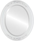 OVALCREST Oval Beveled Wall Mirror for Home Decor - Florence Style - Linen White - 32" x 26"