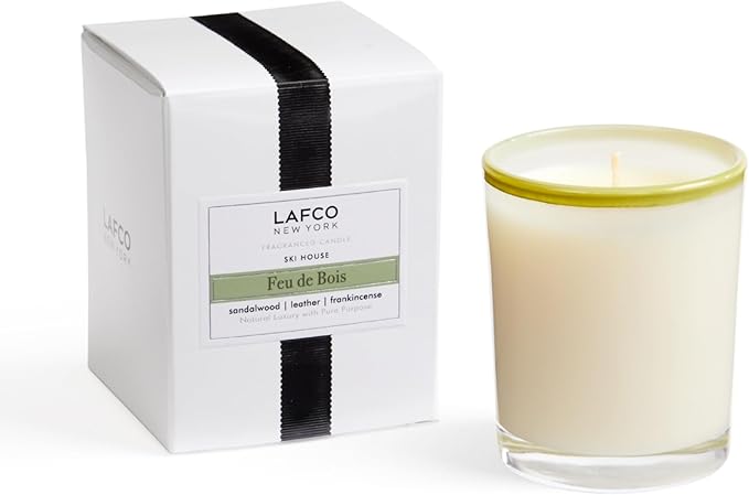LAFCO New York Votive Candle, Feu de Bois - 1.9 oz - 20-Hour Burn Time - Reusable Glass Vessel - Made in The USA