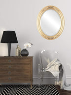 OVALCREST Oval Beveled Wall Mirror for Home Decor - Florence Style - Gold Spray - 40" x 28"