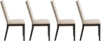 Crosley Furniture Hayden Modern Farmhouse Upholstered Wood Dining Chairs Set of 4, Kitchen Chair, Slate/Crème