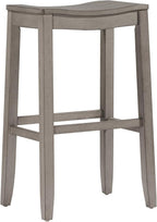 Hillsdale Furniture Fiddler Backless Saddle Bar Stool, Aged Gray