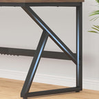 HSH Extra Large Home Office Desk, Rustic Wood and Metal Computer Desk for 2 People, 78 Inch Long Executive Writing Study Gaming Double Desk Workstation, Bedroom Living Room PC Table for 2 Monitors