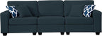 Legend Vansen Modular Sectional Sofa U Shaped Couch with Ottoman Modern Reversible Corner Sectional Couch for Living Room (Charcoal, 2+3)