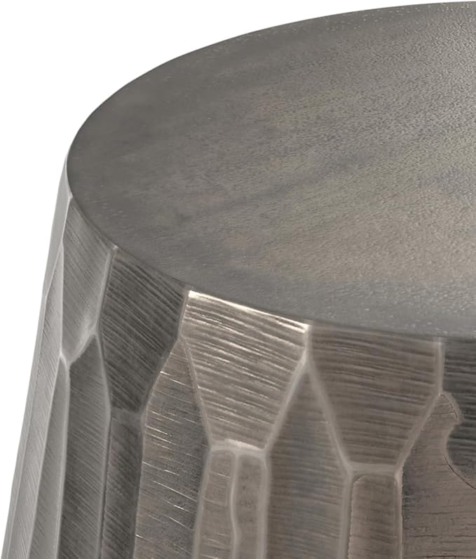 SIMPLIHOME Nellie Metal Side Table in Graphite, 18.5-inch Round, Cast Aluminum Contemporary Accent Table for Living Room, Bedroom, Fully Assembled
