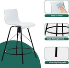 annjoe Swivel Bar Stools Metal Counter Height Stools Plastic Seat Chairs Set of 4 for Indoor Outdoor Home Kitchen Business (24" White)
