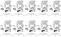 ZZH Ergonomic Office Chair Set of 10 with Adjustable Lumbar Support, Mesh Home Office Desk Chair with Wheels and Flip-up Arms, Grey