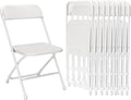 White Folding Chairs 10 Pack,Folding Chairs for Outdoor,Heavy Duty 350lb Capacity Portable Event Plastic Chairs with Steel Frame,Wedding Party Office Dining
